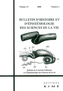 Bulletin d'histoire et d'épistémologie des sciences de la vie v. 15, no 01